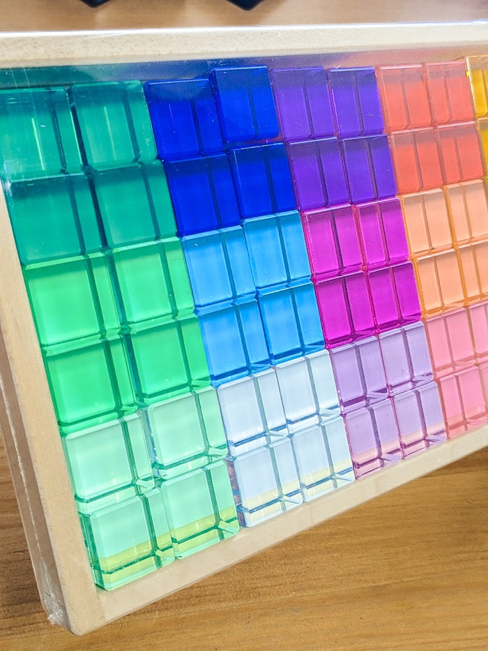 Loose Part Acrylic Lucite Cubes – Mixed 60pcs